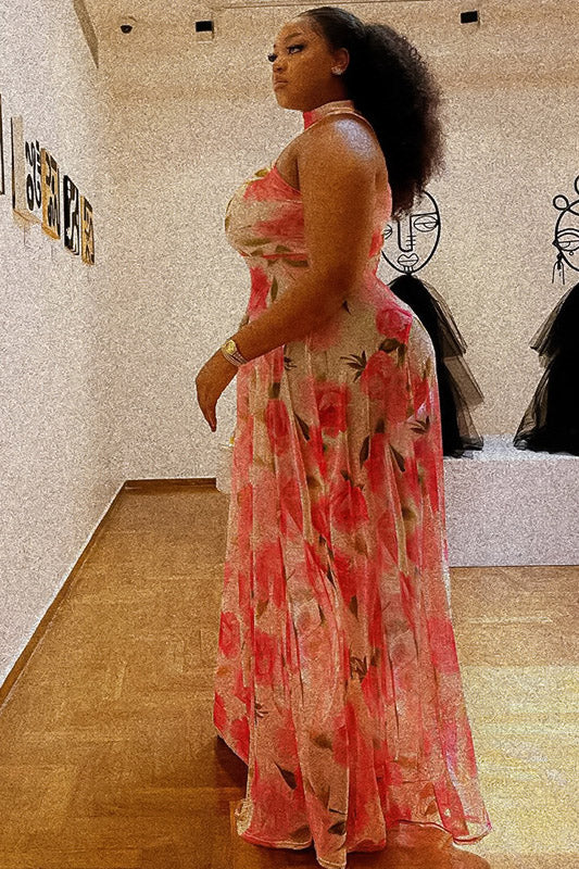 Floral Halter Maxi Dress