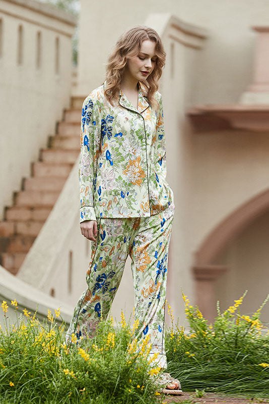 Morning Glory Cardigan Long Sleeve Pajama Set