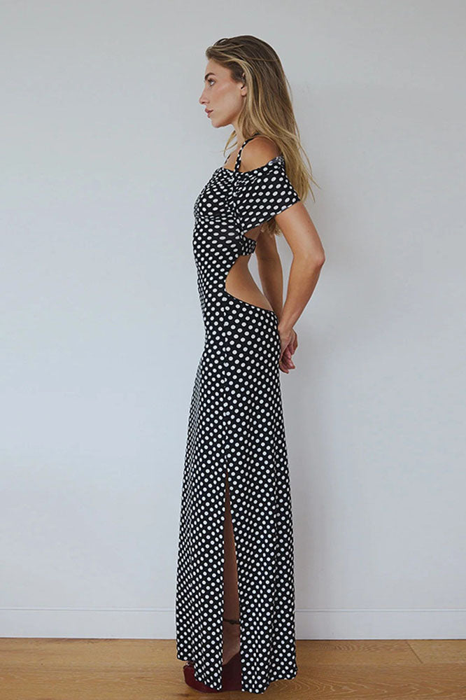 Spring Summer Polka Dot Women's Midi Dress
