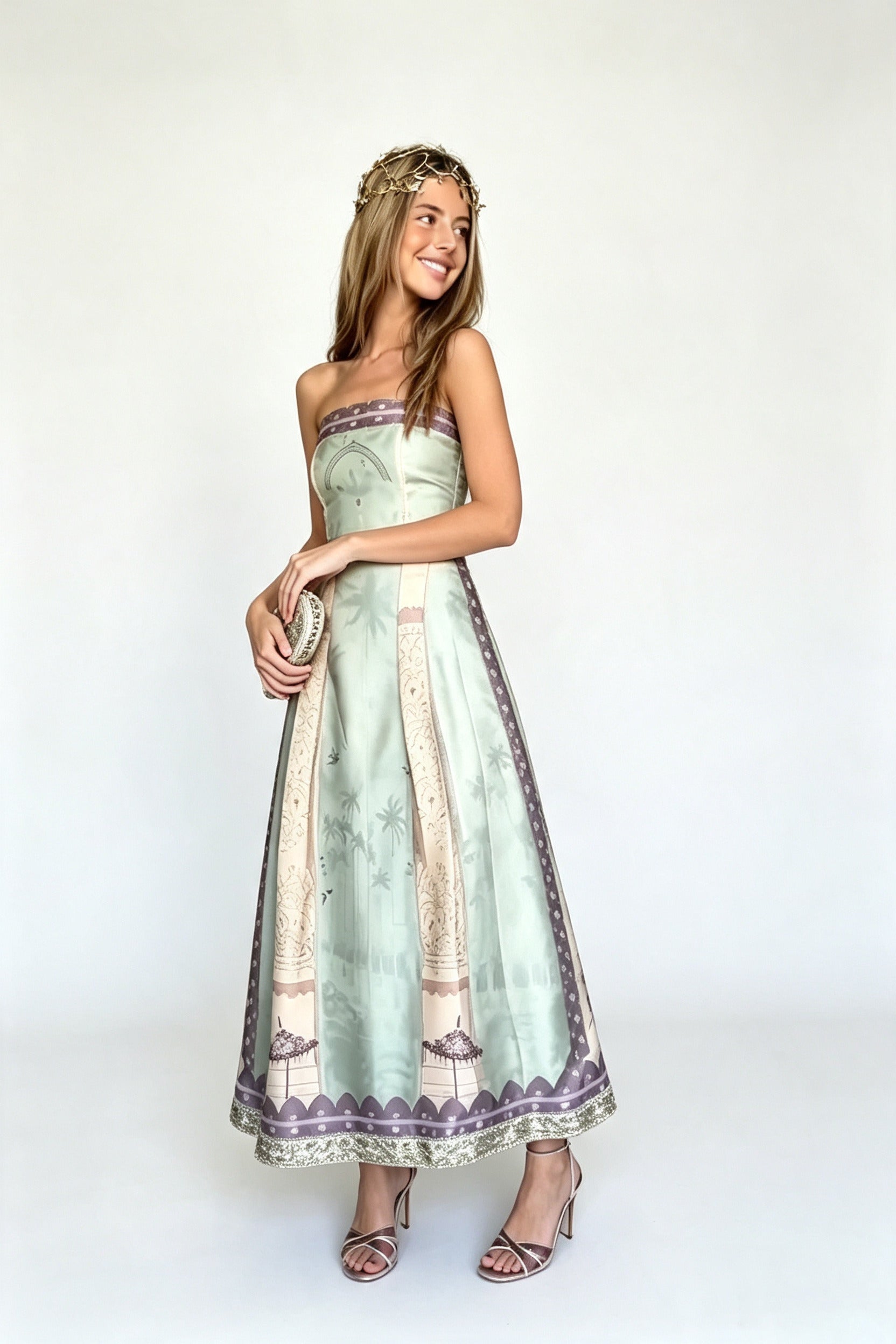 Retro Architecture Maxi Dress