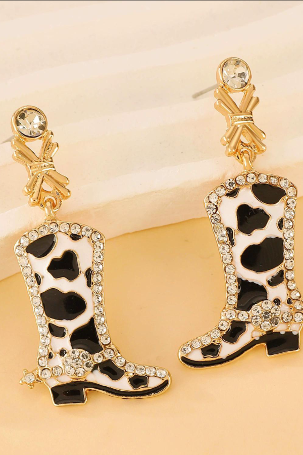 Women's Western Shoes Hat Earrings