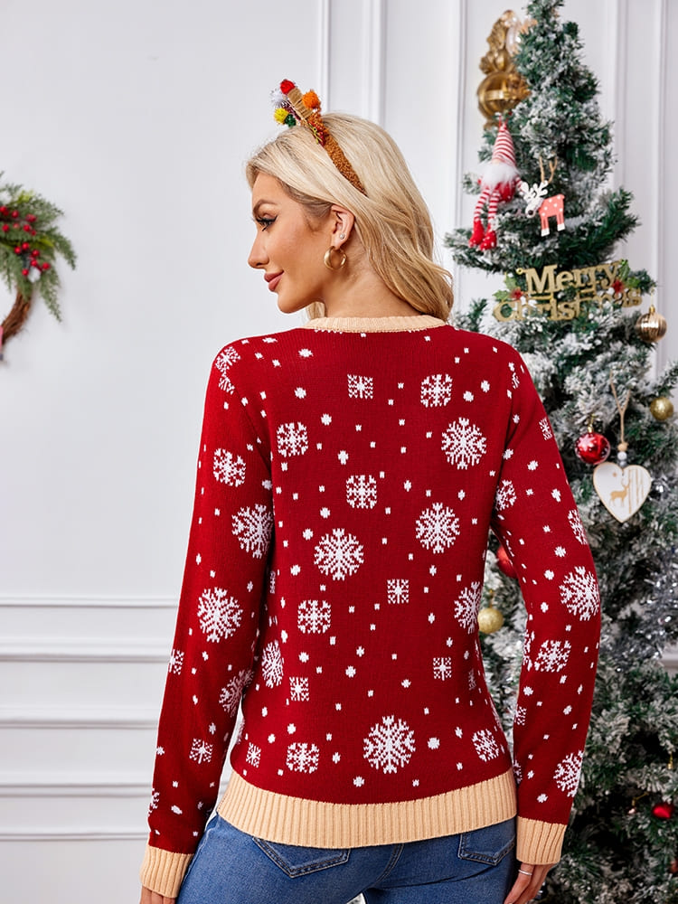 Embroidered Sweater - Santa Claus & Penguin
