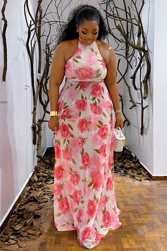 Floral Halter Maxi Dress