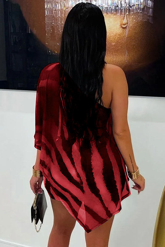 Tiger Pattern Sheer Skirt Set