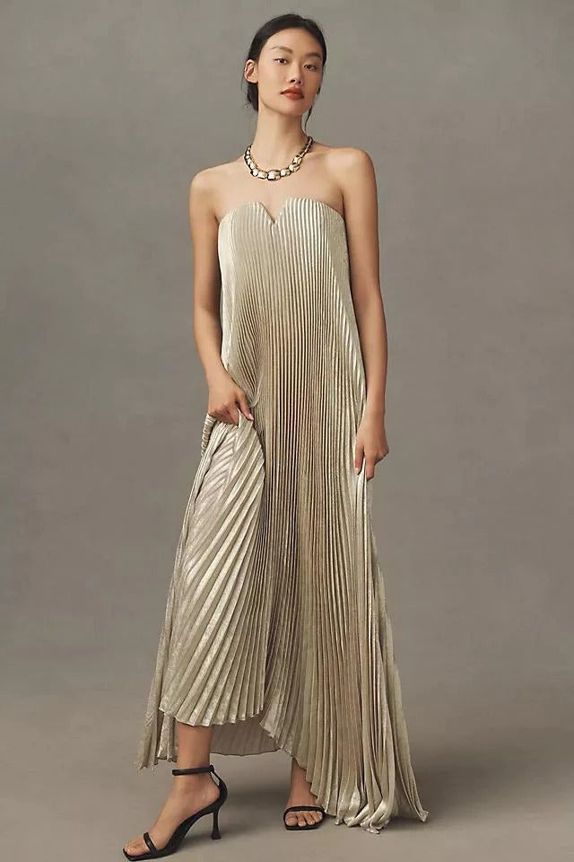 Black Tie Strapless Gown