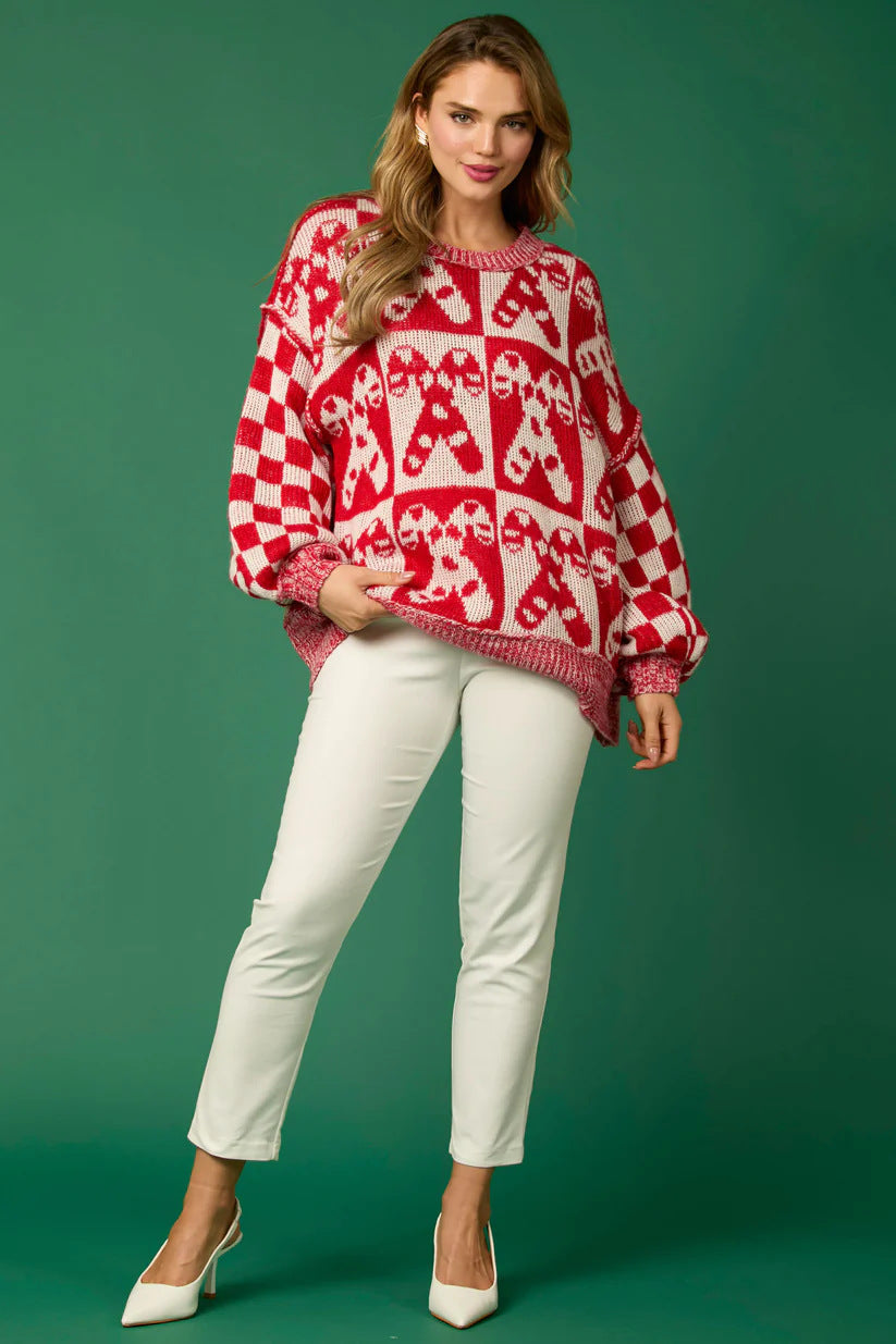 Candy Cane Christmas Needles & Man Knit Sweater