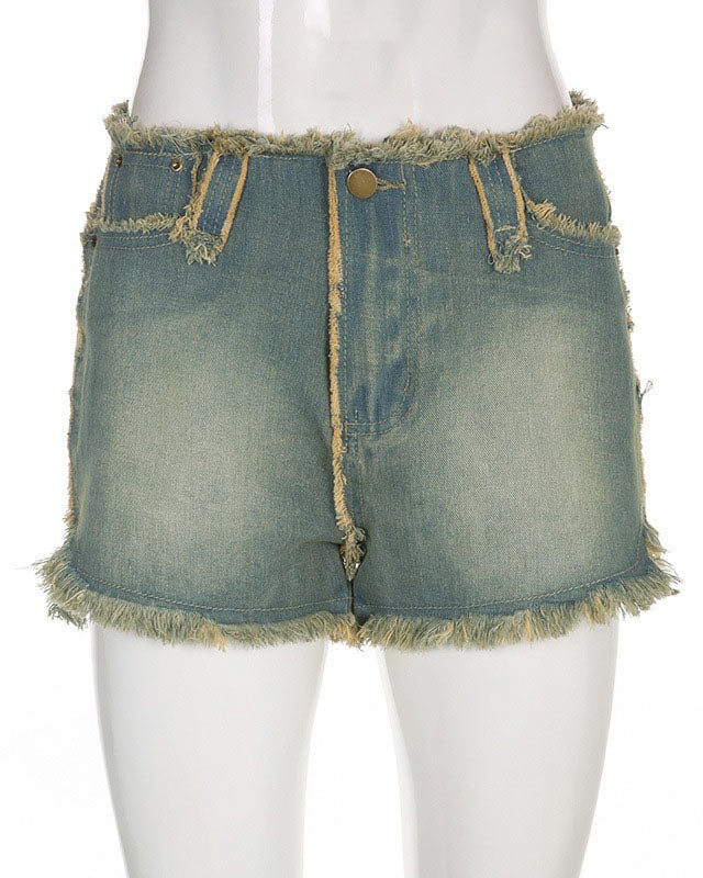 Frayed Denim Shorts Women