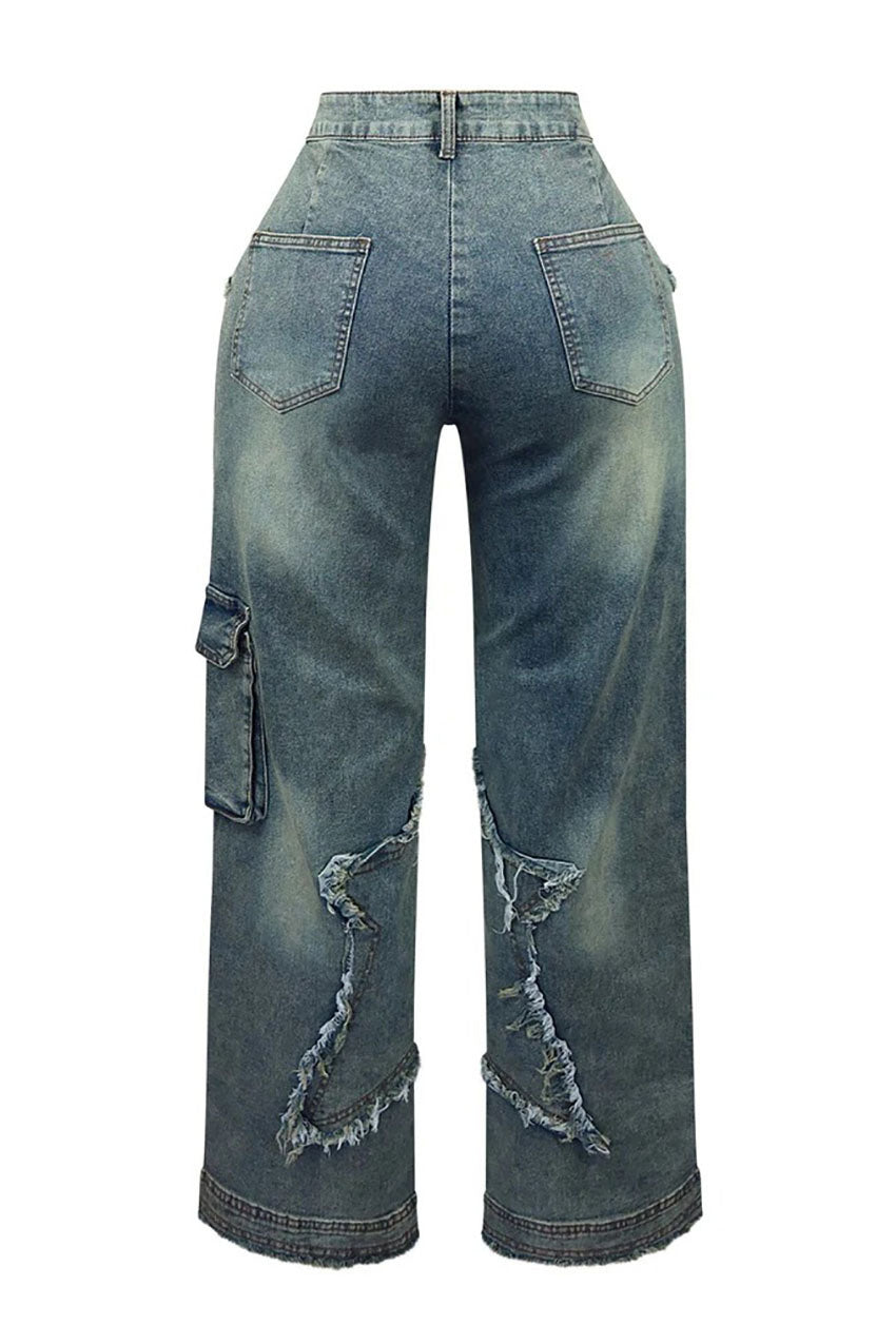 Star Tassel Fringe Wide-Leg Pants