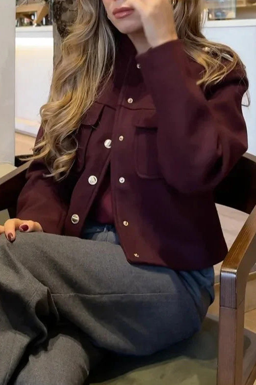 Structured Mock-Neck Mini Jacket