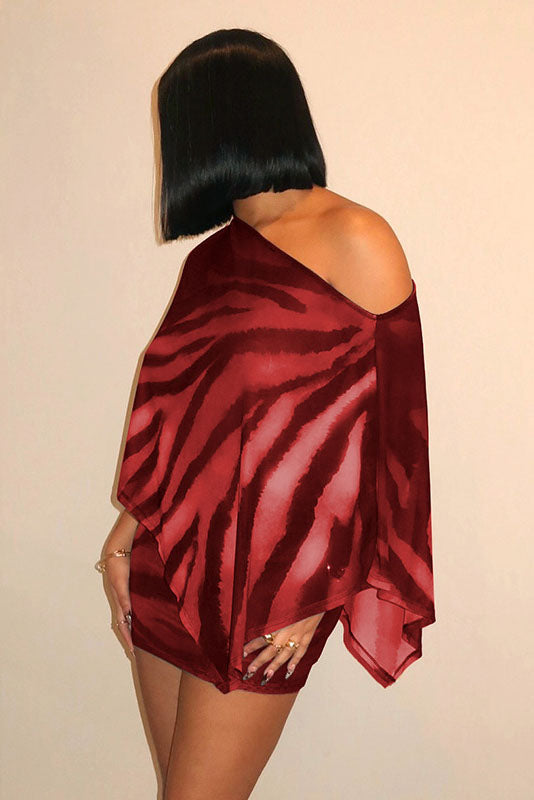 Tiger Pattern Sheer Skirt Set