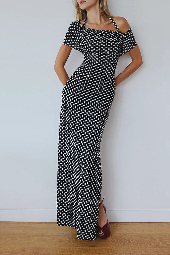 Spring Summer Polka Dot Women's Midi Dress