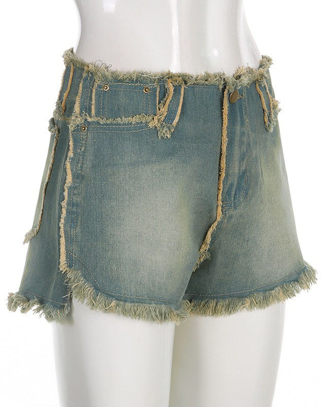 Frayed Denim Shorts Women