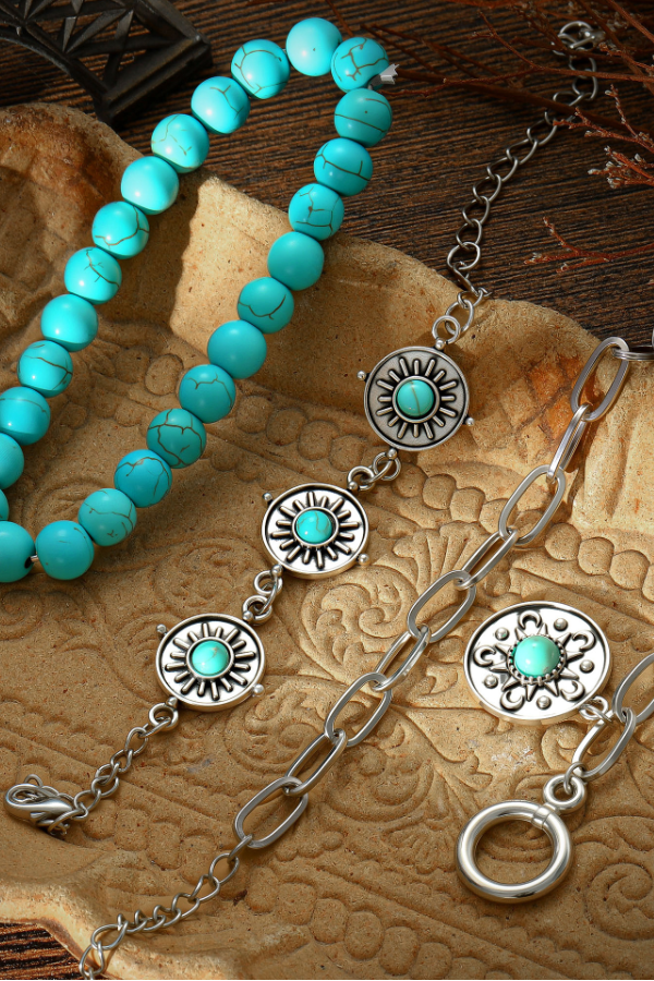 Western Vintage Turquoise Personalized Beaded Set