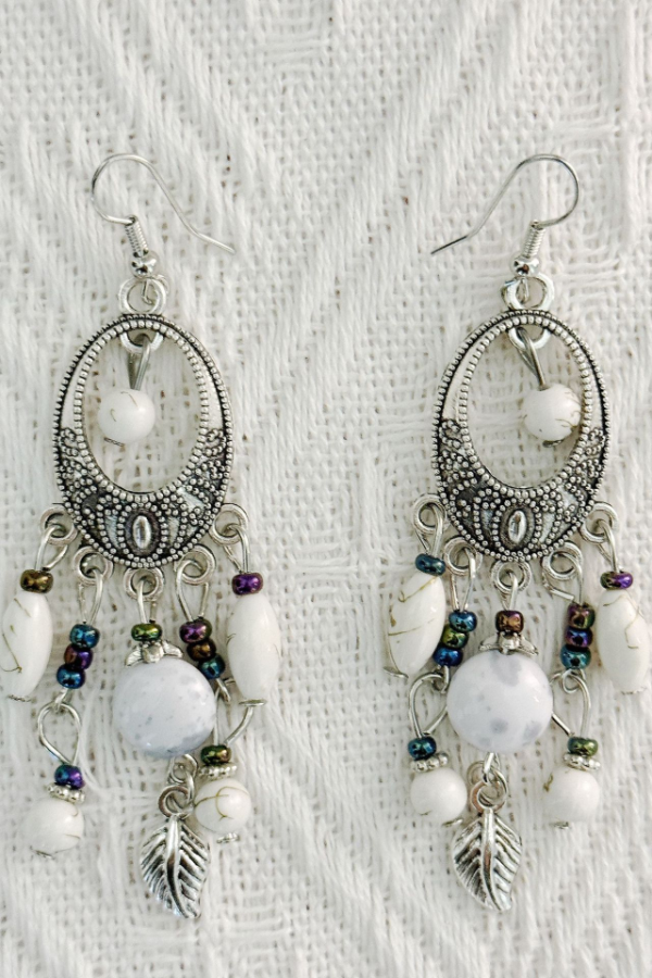 Long Fringe Earrings Turquoise Alloy Earrings