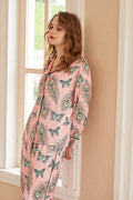 Phoenix Feather Butterfly Print Long-Sleeve Set