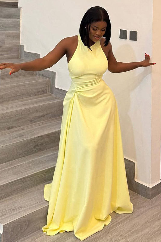 European & American Style Ruched Maxi Dress