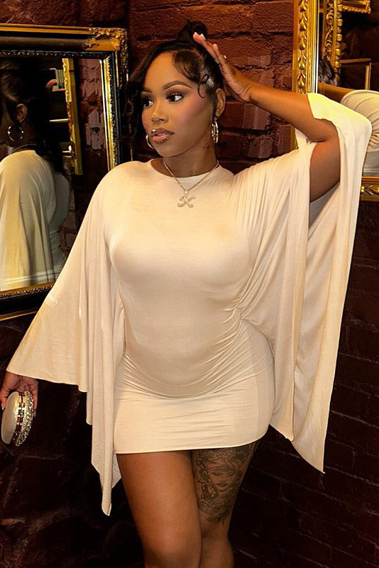 Curvy-Friendly Cape Sleeve Mini Dress
