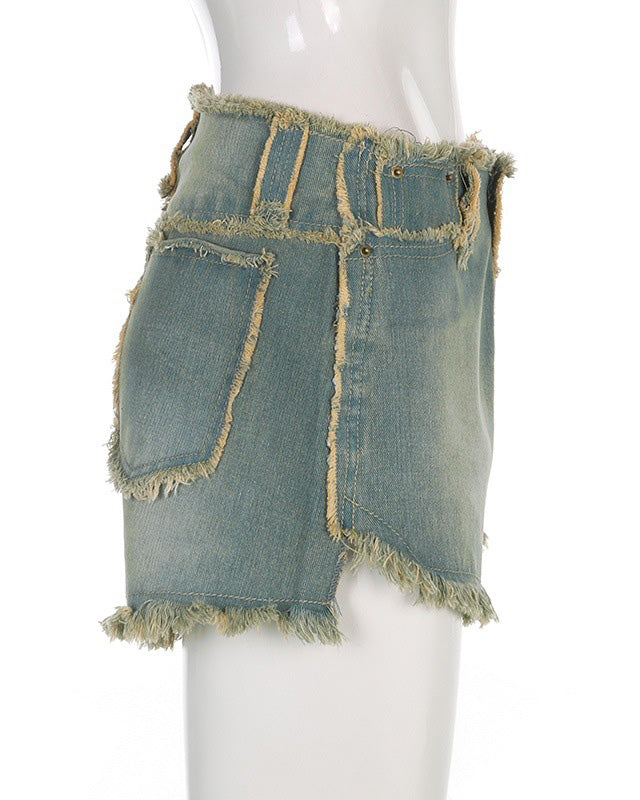 Frayed Denim Shorts Women