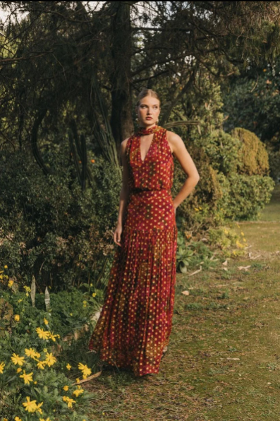 Bohemian Halter Skirt Set