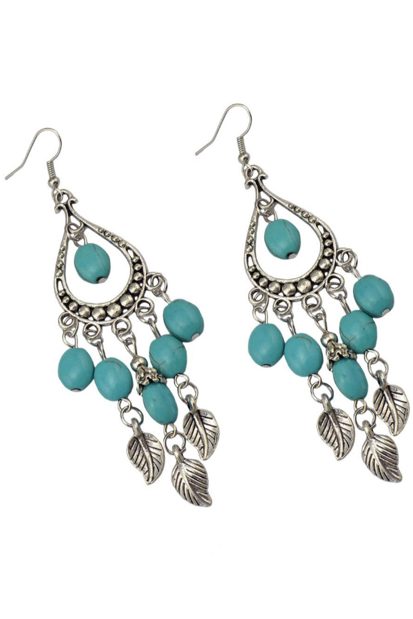 Western Vintage Turquoise Pendant Earrings