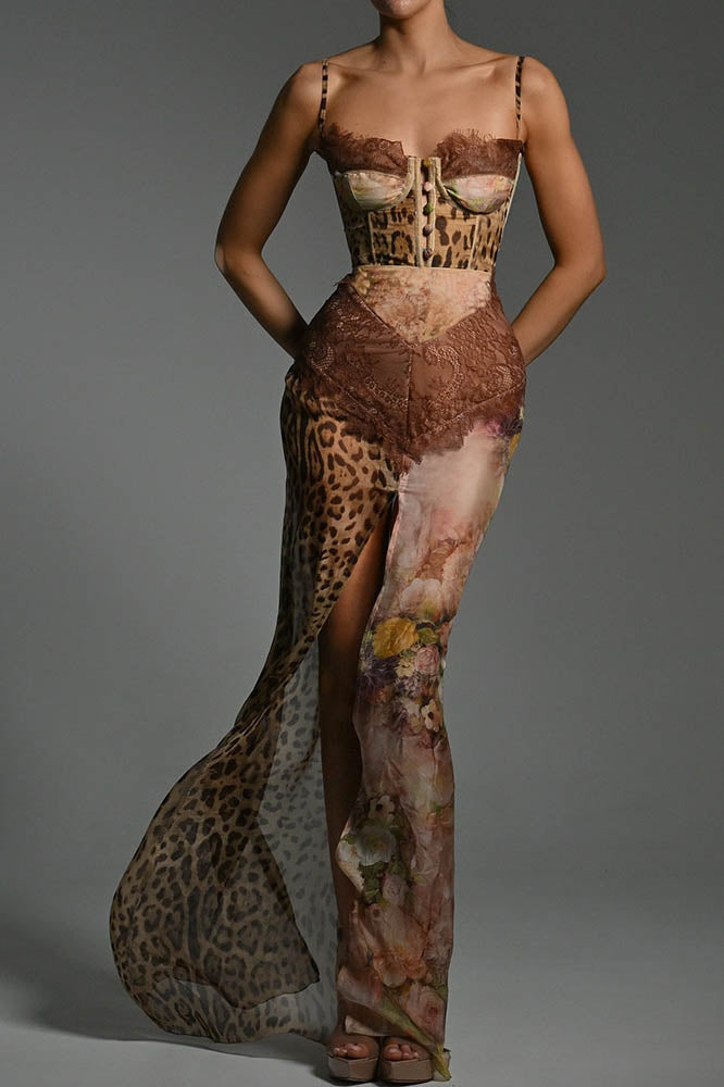 Whispers of the Wild - Waist-Tied Maxi Dress