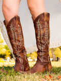Vintage Western Cowboy Embroidered Boots