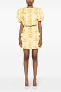 Aelis Puff Shoulder Floral Skirt Set