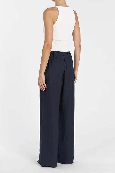 Asymmetrical Twist Detailing Top Linen Pants Set