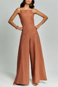 Brown Halter Jumpsuit Radiante