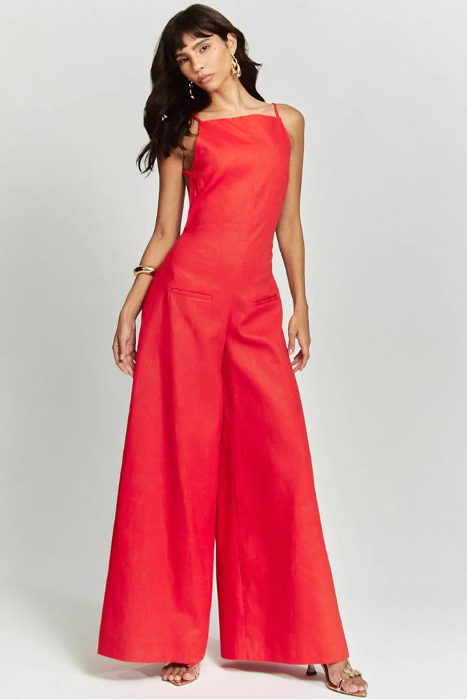 Brown Halter Jumpsuit Radiante