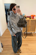Grey Bandana Patterned Cardigan