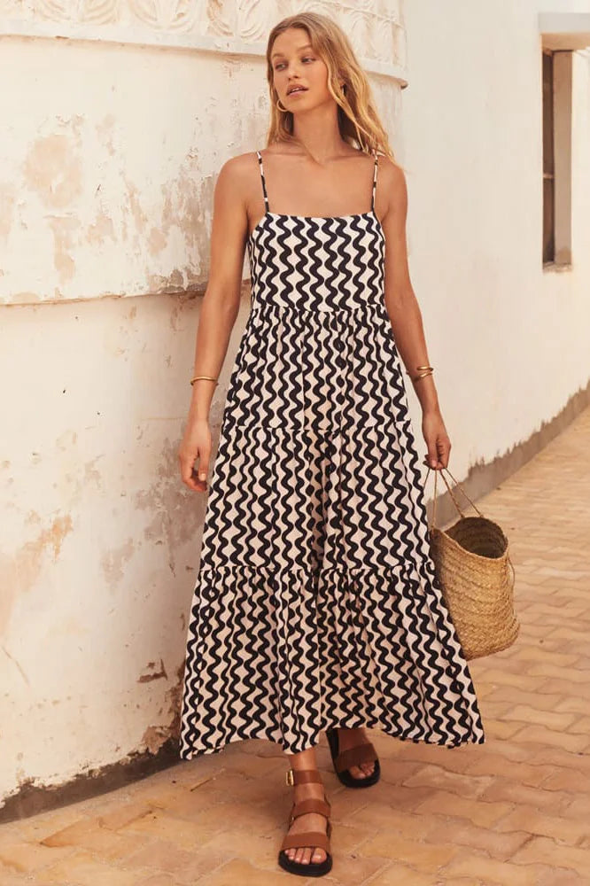Ric Rac Square Neck Maxi Dress