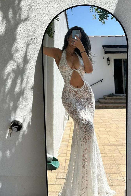 Romance Sheer Lace Maxi Dress