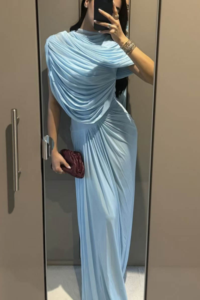 Cloud Drape Ruched Wrap Maxi Dresses