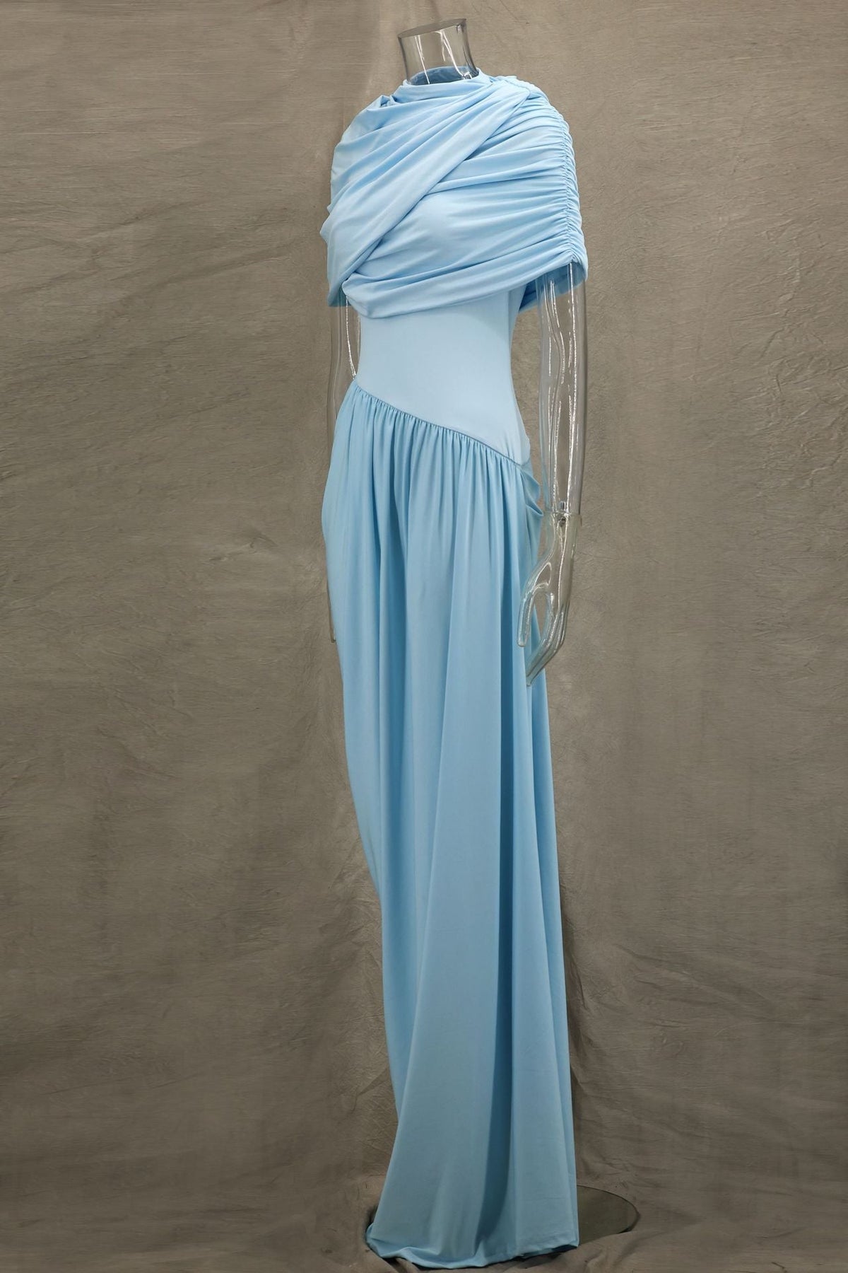 Cloud Drape Ruched Wrap Maxi Dresses