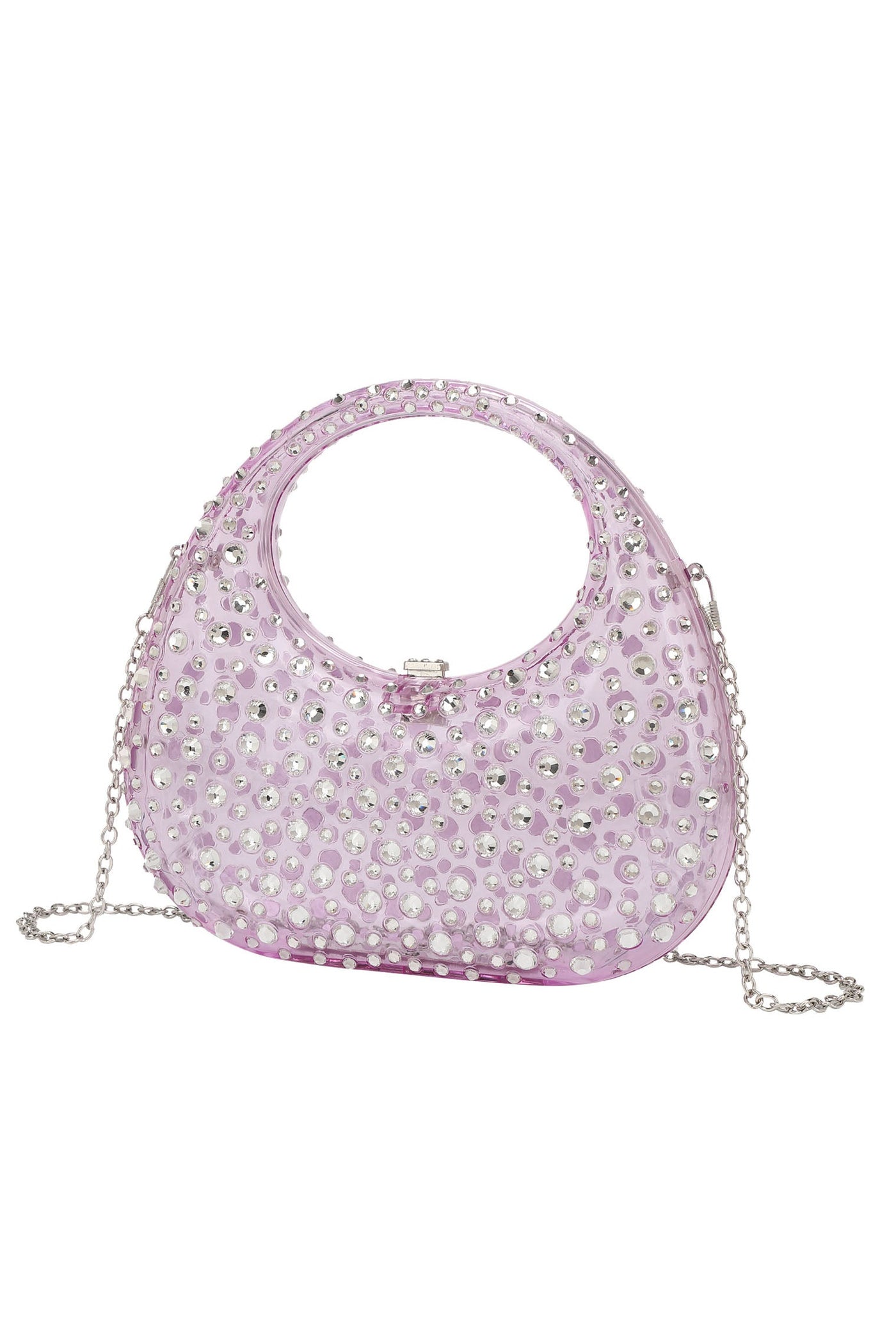 Diamante Embellished Acrylic Clutch Bag