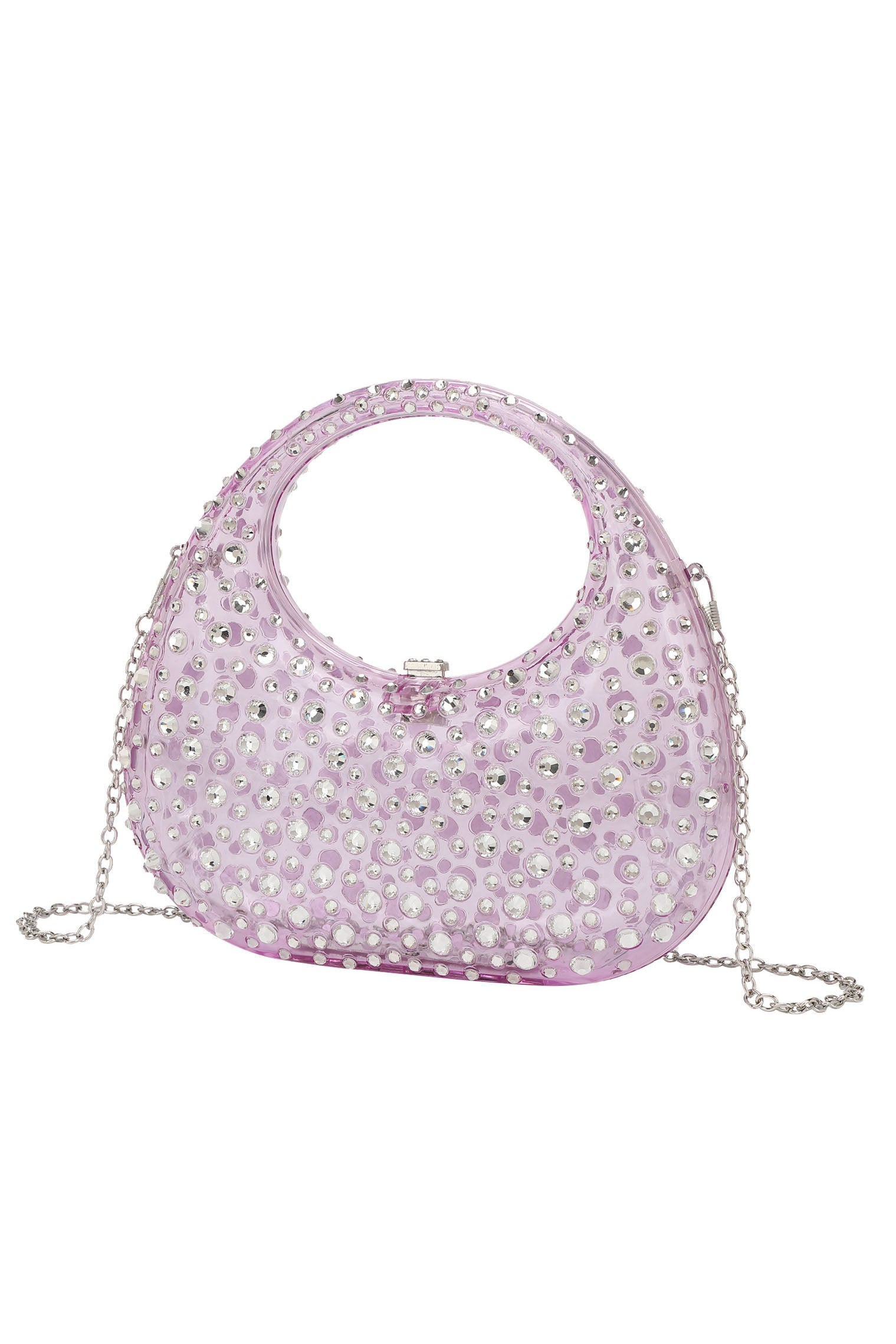 Diamante Embellished Acrylic Clutch Bag