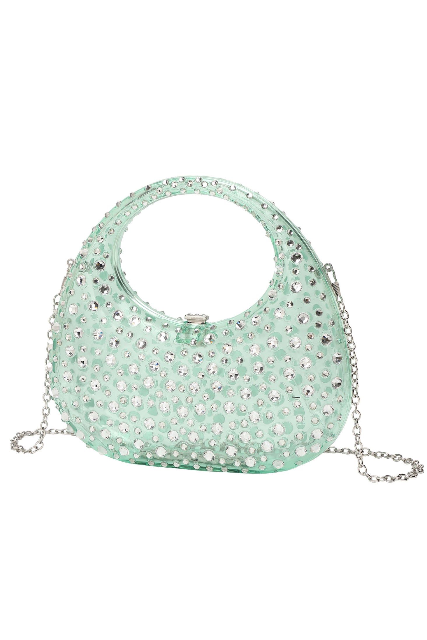 Diamante Embellished Acrylic Clutch Bag