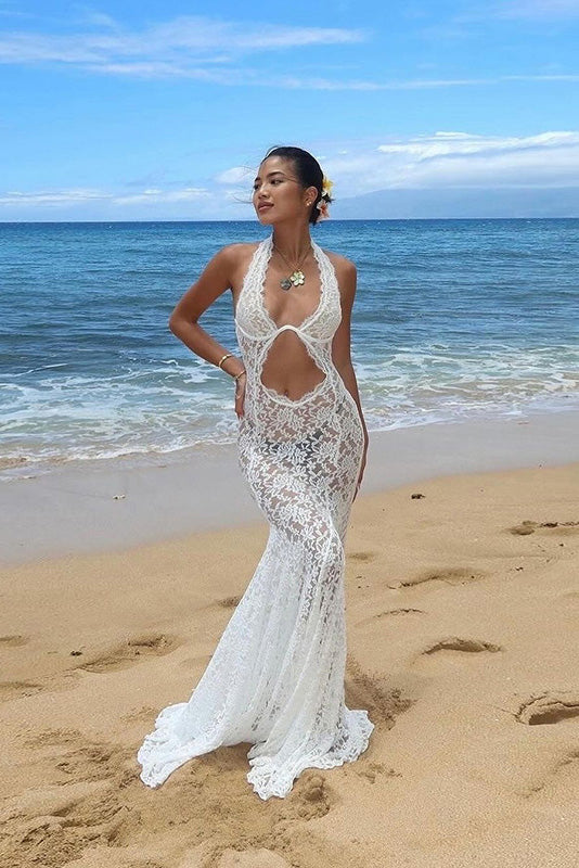 Romance Sheer Lace Maxi Dress