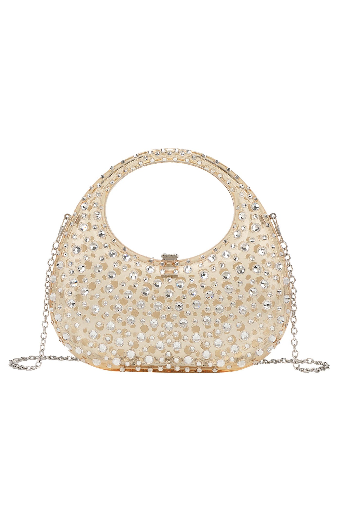 Diamante Embellished Acrylic Clutch Bag