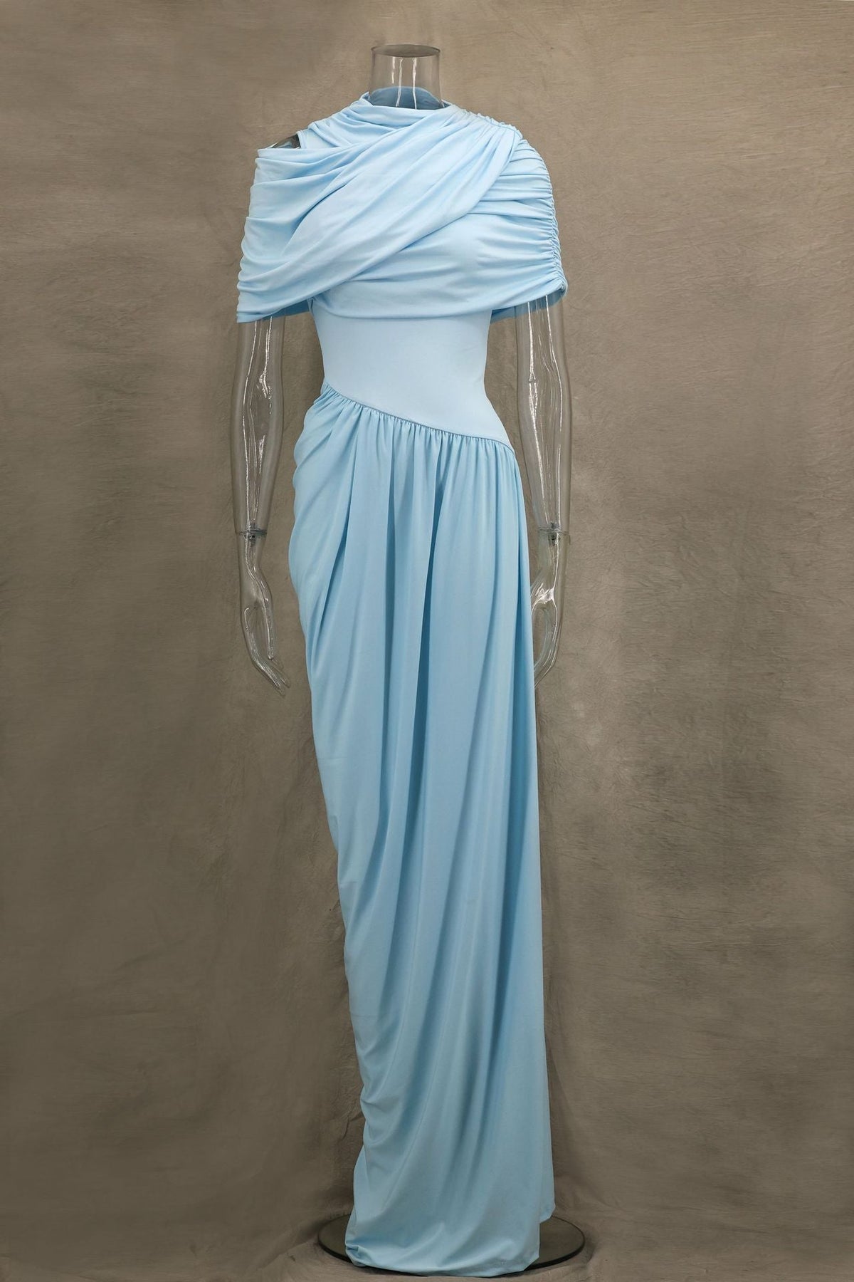 Cloud Drape Ruched Wrap Maxi Dresses