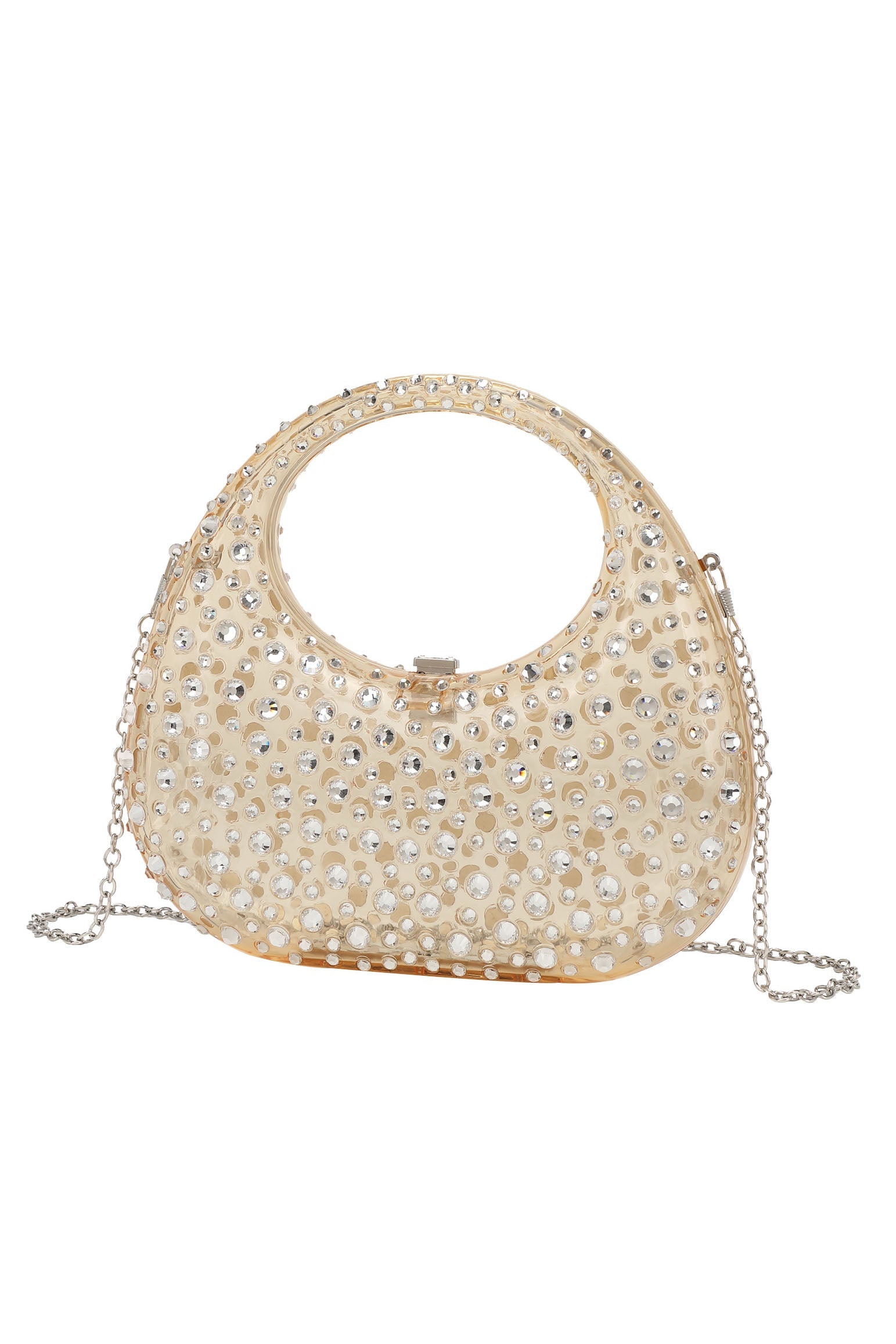 Diamante Embellished Acrylic Clutch Bag