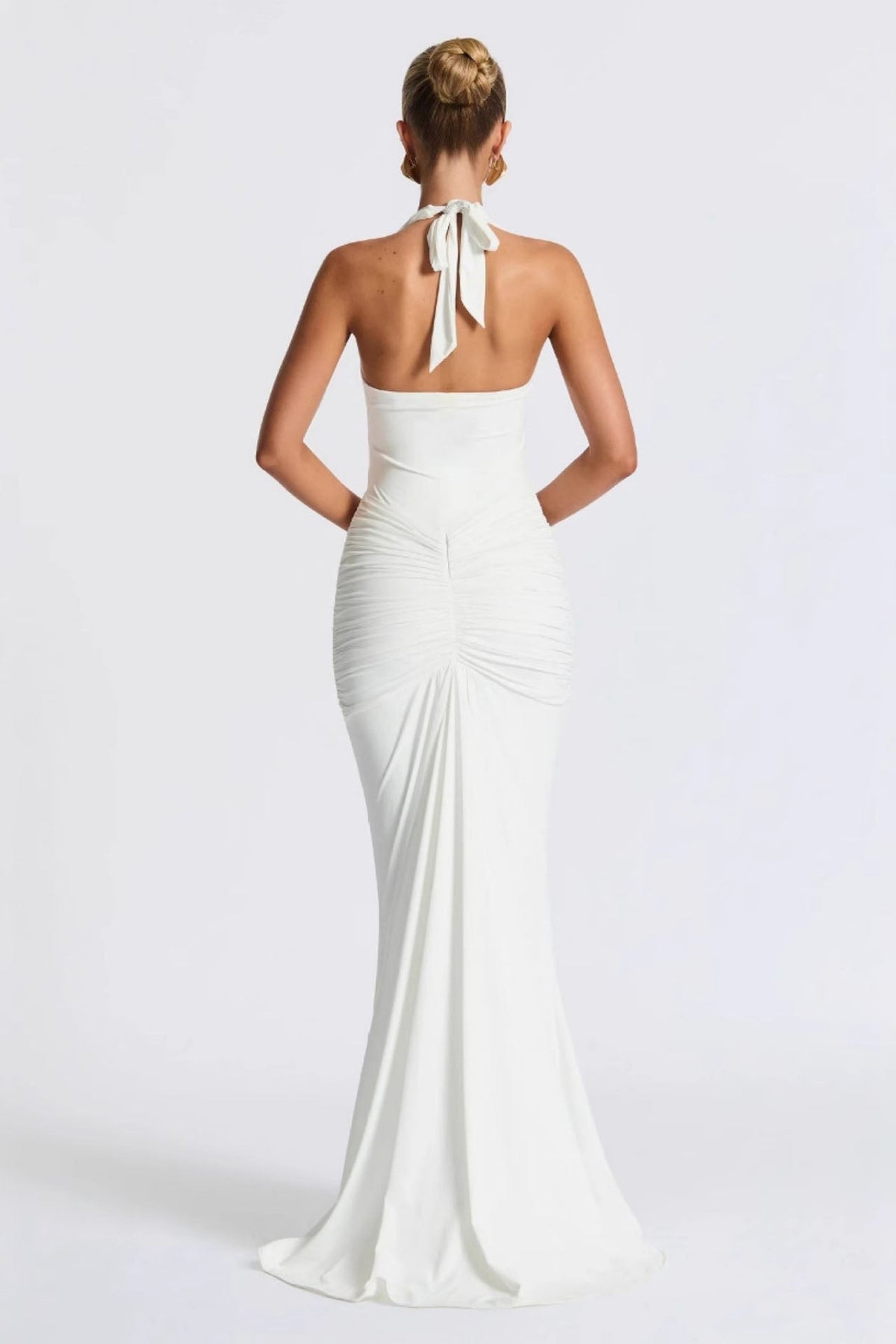 Halter Deep V Mermaid Maxi Dress