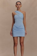Ribbon Gathered Mini Dress