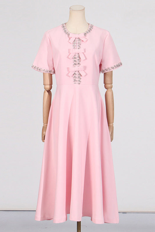 Zoe Bowknot Crystal-embellished Midi Dress