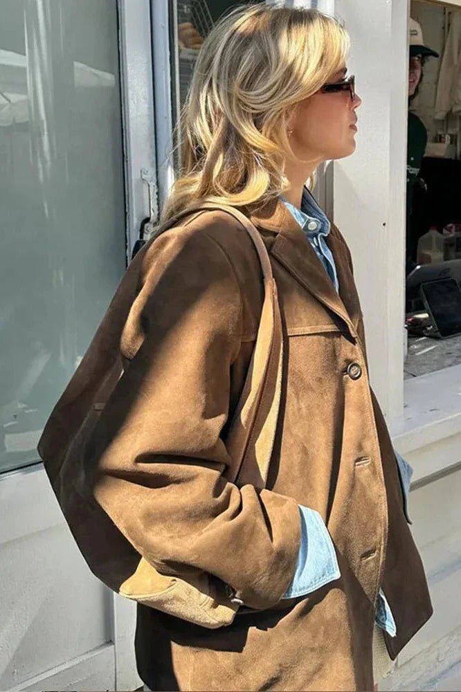 Suede Leather Blazer