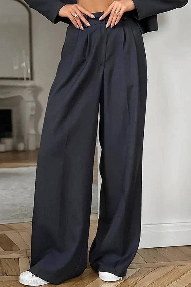Autumn Winter Solid Office Pants Set