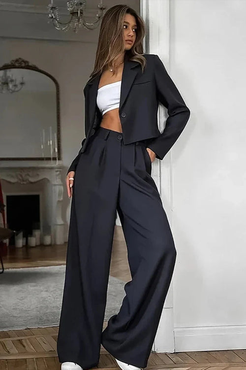 Autumn Winter Solid Office Pants Set