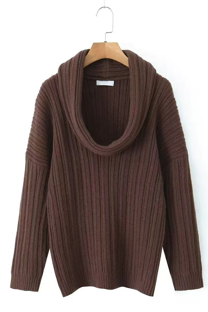 Lazy Style Solid Color Irregular Knit Top