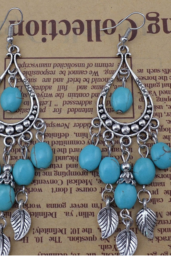 Western Vintage Turquoise Pendant Earrings